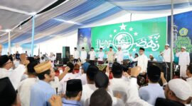 Calon presiden nomor urut 2 Prabowo Subianto hadir di Ponpes Genggong, Kabupaten Probolinggo, jawa Timur. (Dok. Tim Media Prabowo-Gibran)

