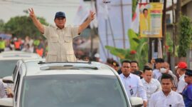 Calon Presiden nomor urut 2, Prabowo Subianto, Menghadiri Deklarasi Pujakesuma Jambi ini digelar di Abadi Convention Center (ACC), Jambi.. (Dok. Tim Media Prabowo-Gibran)

