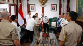 Menteri Pertahanan RI Prabowo Subianto menerima kunjungan Commander of The USSOCOM atau Komandan Komando Operasi Khusus (Koopsus) Amerika Serikat Jenderal Bryan P. Fenton. (Dok. Tim Media Prabowo)