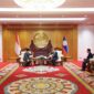 Menteri Pertahanan RI Prabowo Subianto melakukan kunjungan kehormatan kepada Presiden Republik Demokratik Rakyat Laos Thongloun Sisoulith dan Perdana Menteri Laos Sonexay Siphandone di Laos. (Dok. Tim Media Prabowo)