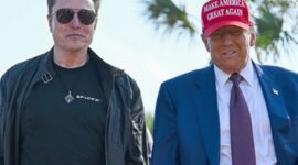 Pengusaha Elon Musk dan Presiden AS Donald Trump. (Insiagram.com @theopinionpk)