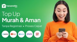 TopUpSaldo menawarkan pengisian DANA, ShopeePay, GoPay, OVO, dan LinkAja dengan harga murah, proses cepat, serta pembayaran aman. (Dok. Topupsaldo.com )